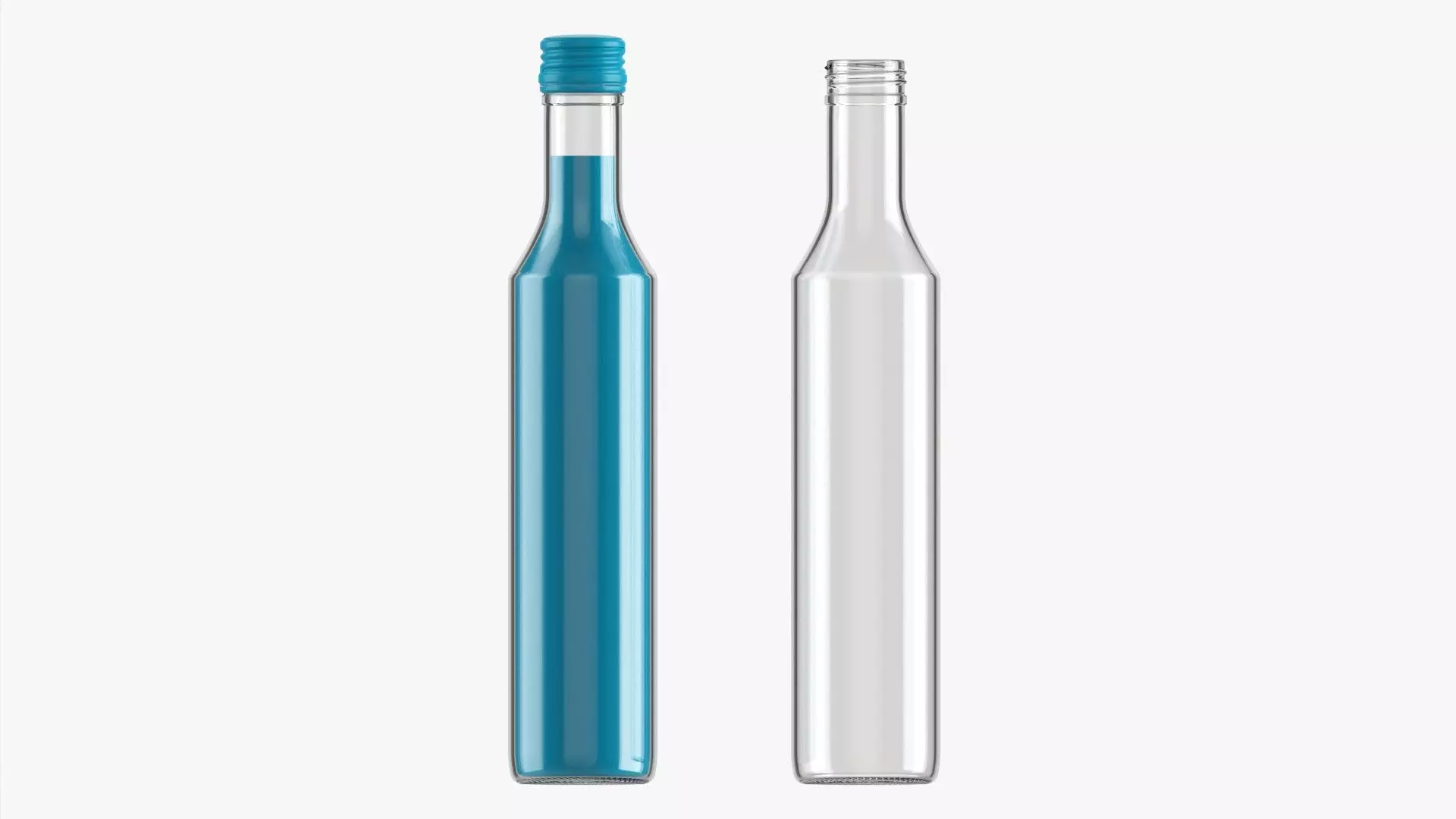 Glass soft drink soda water bottle 07 3D model_0