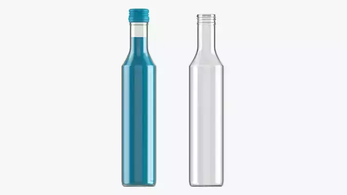 Glass soft drink soda water bottle 07 3D model