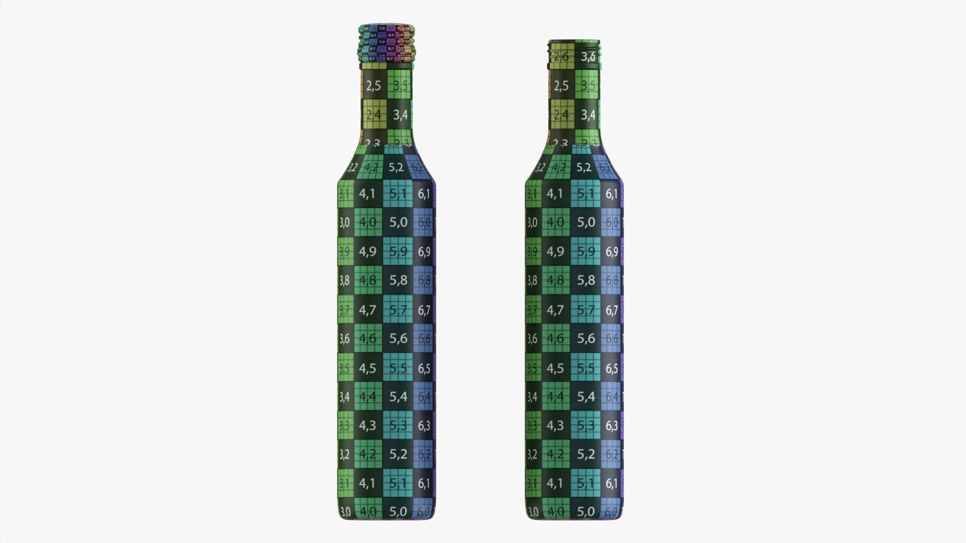 Glass soft drink soda water bottle 07 3D model_8