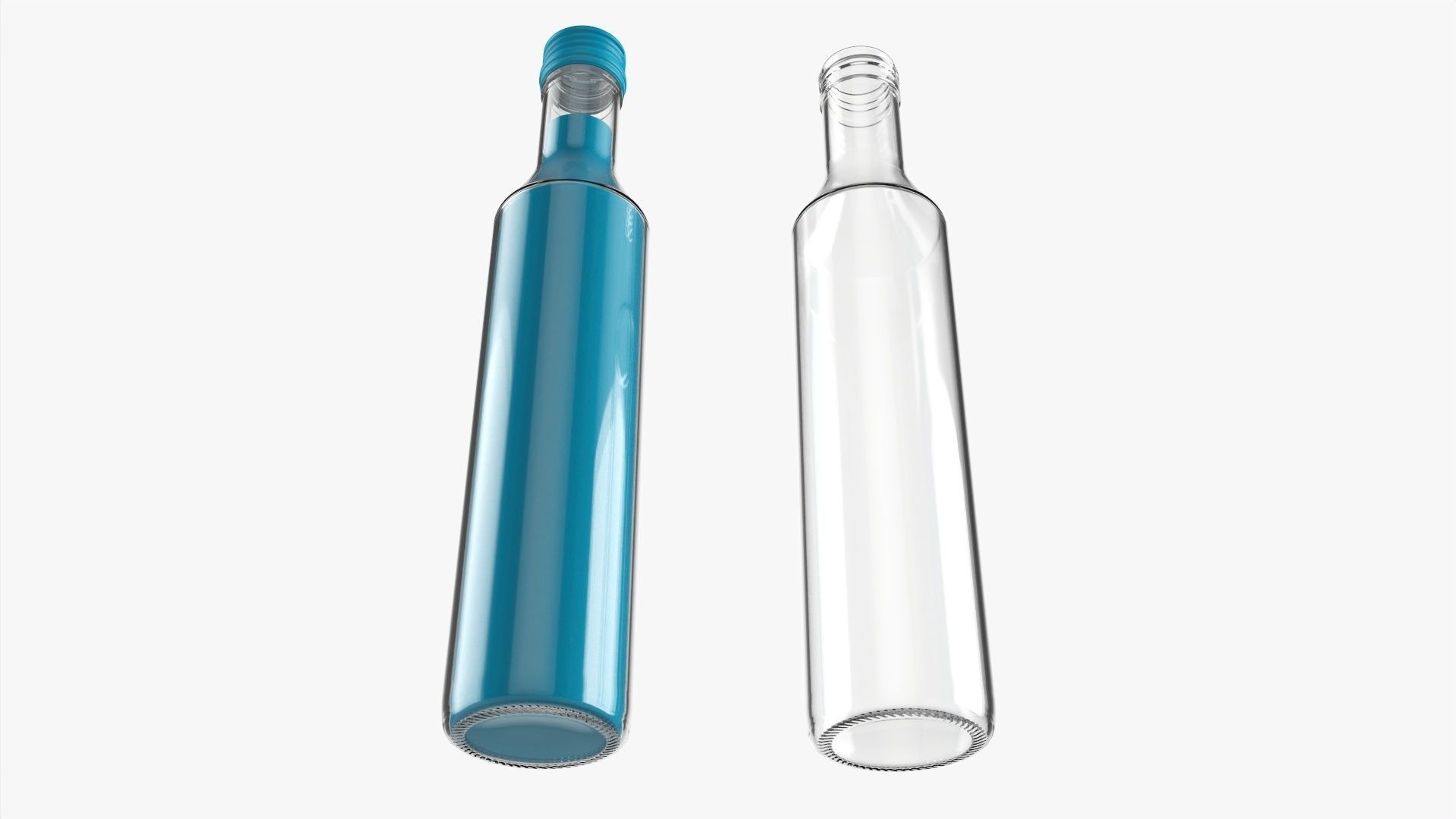 Glass soft drink soda water bottle 07 3D model_2