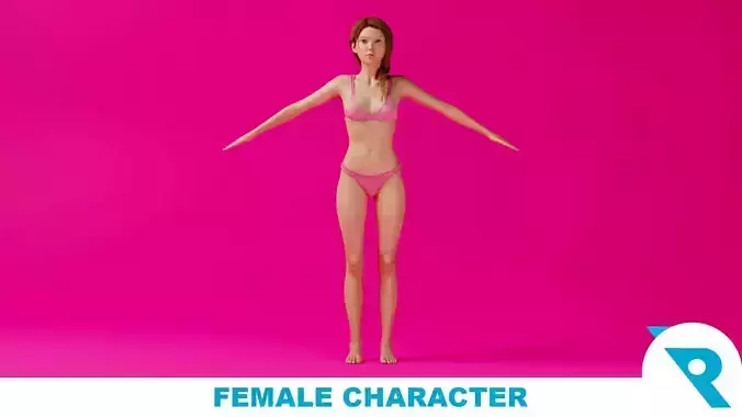 Realistic Female Character - Chene 3D model