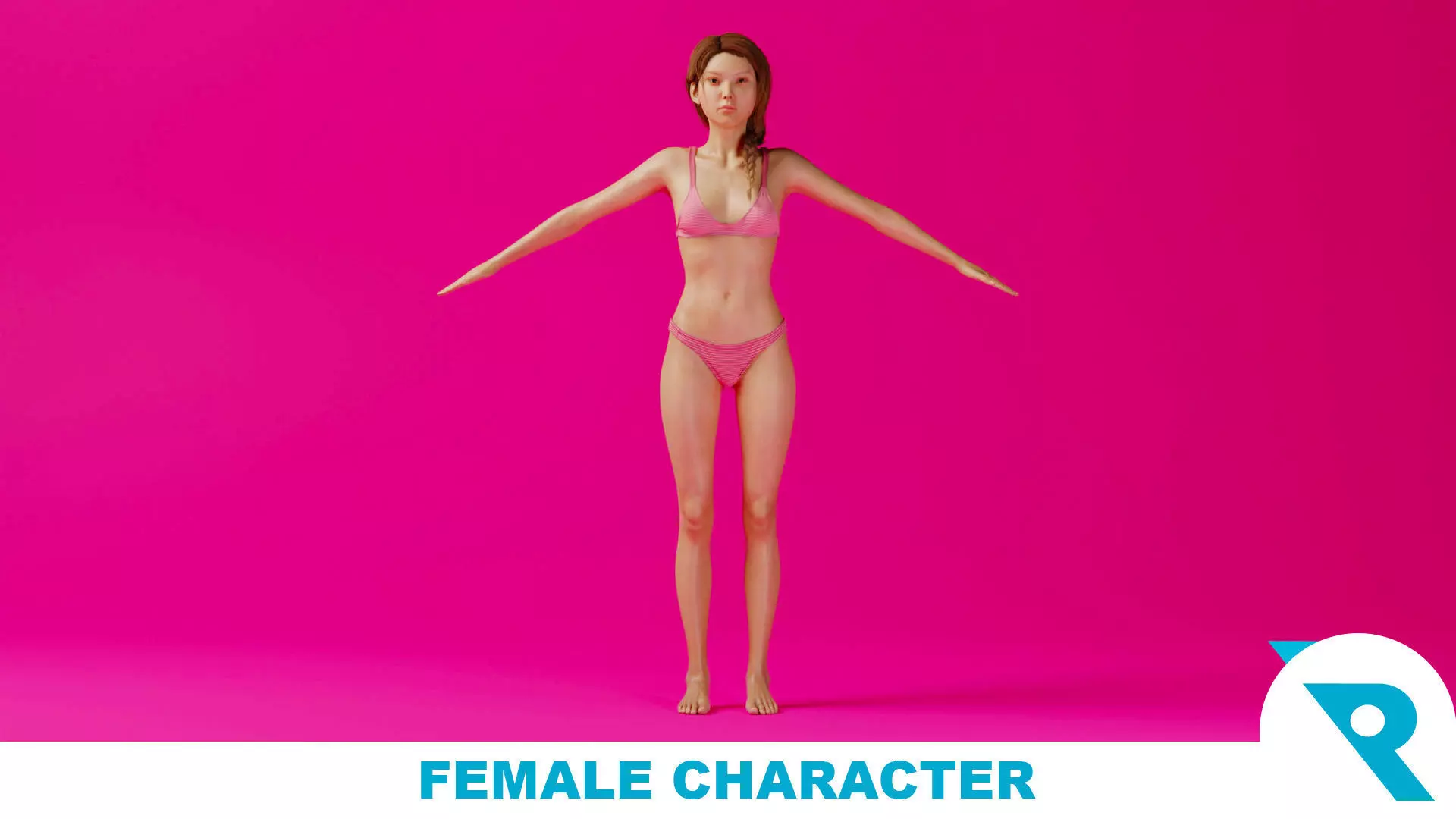 Realistic Female Character - Chene 3D model_0