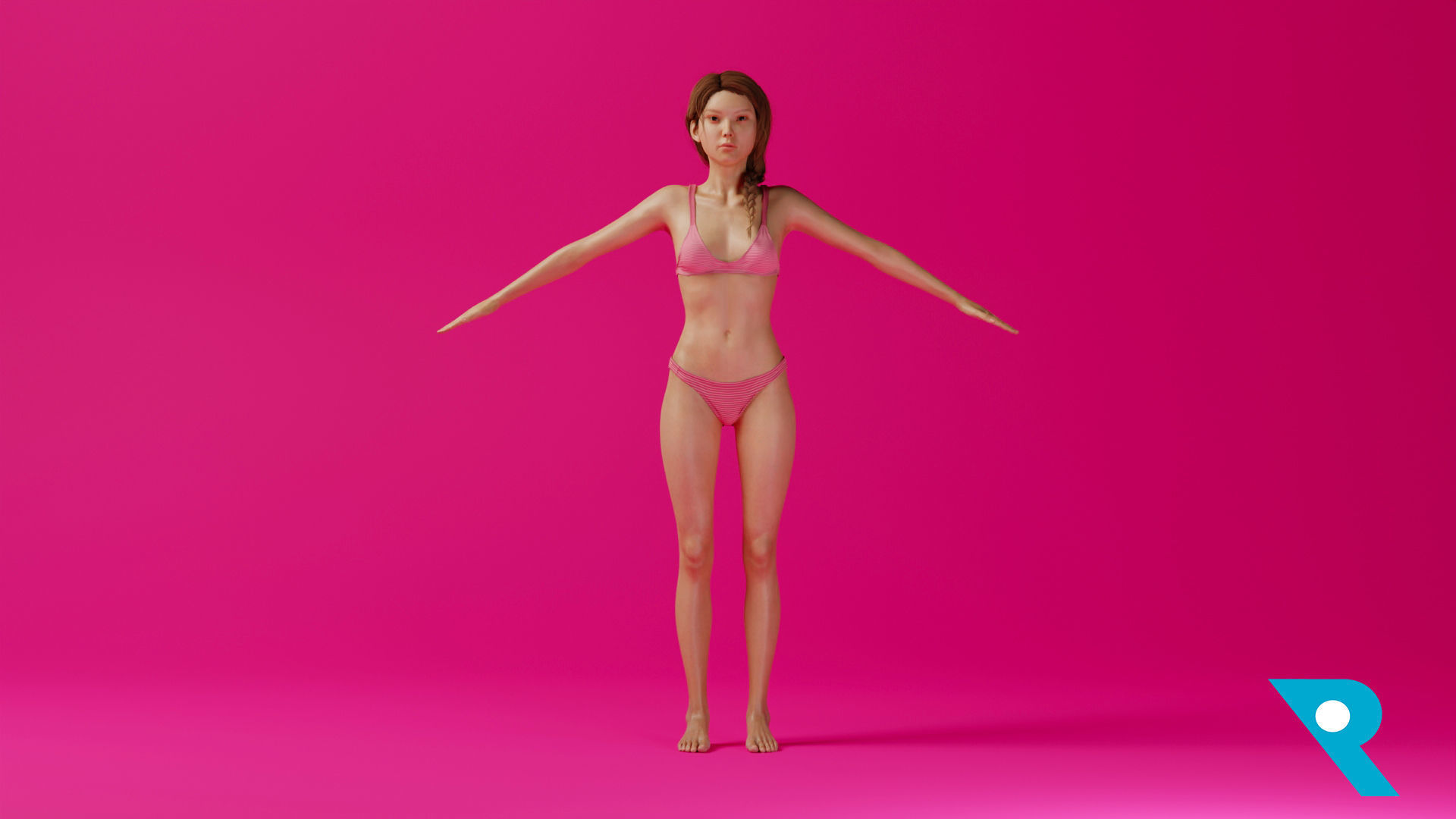 Realistic Female Character - Chene 3D model_1