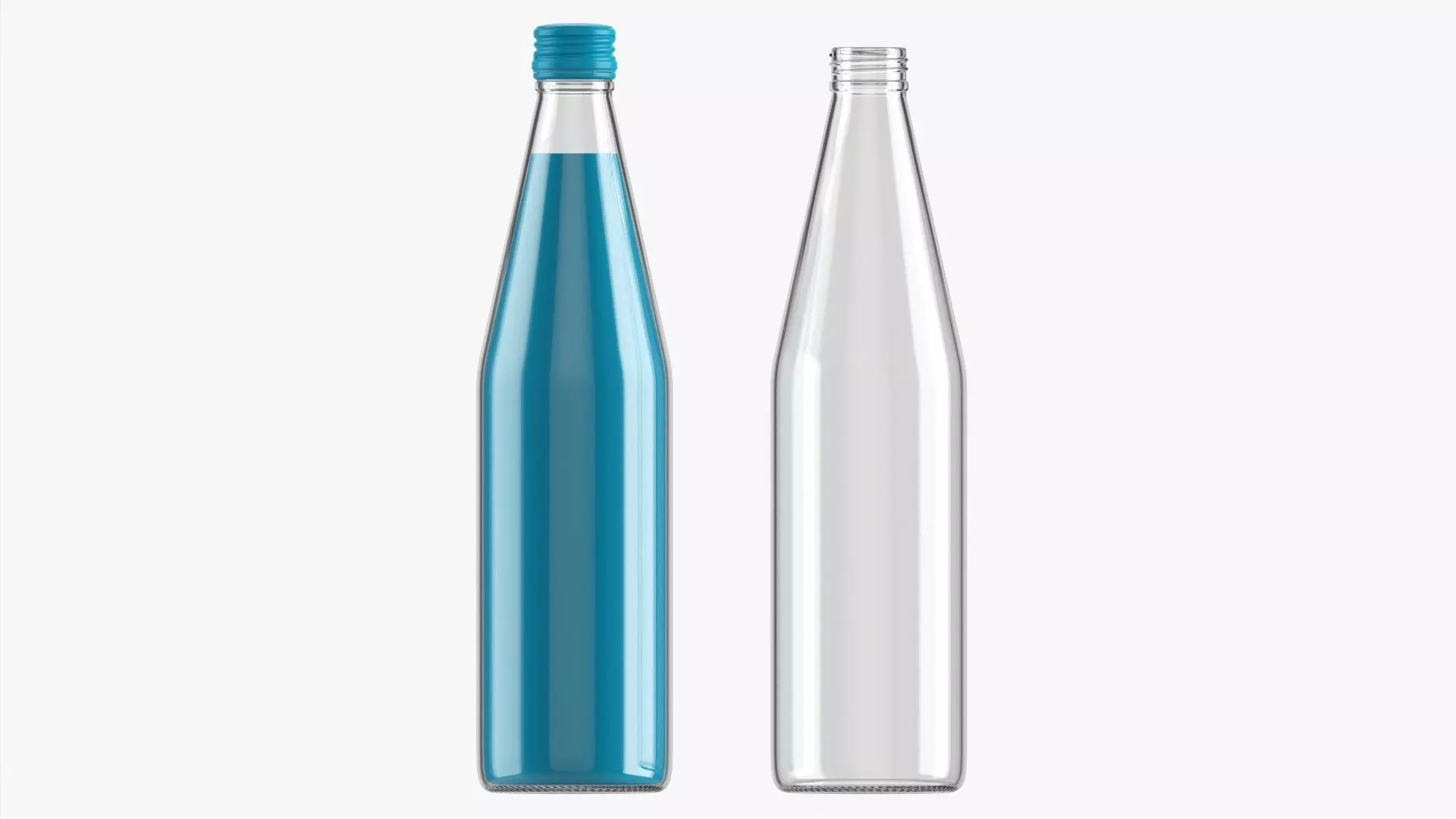 Glass soft drink soda water bottle 09 3D model_0