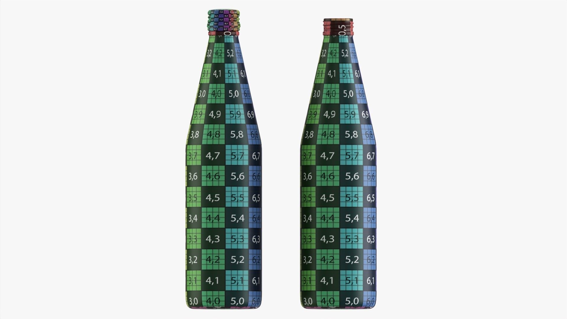 Glass soft drink soda water bottle 09 3D model_8