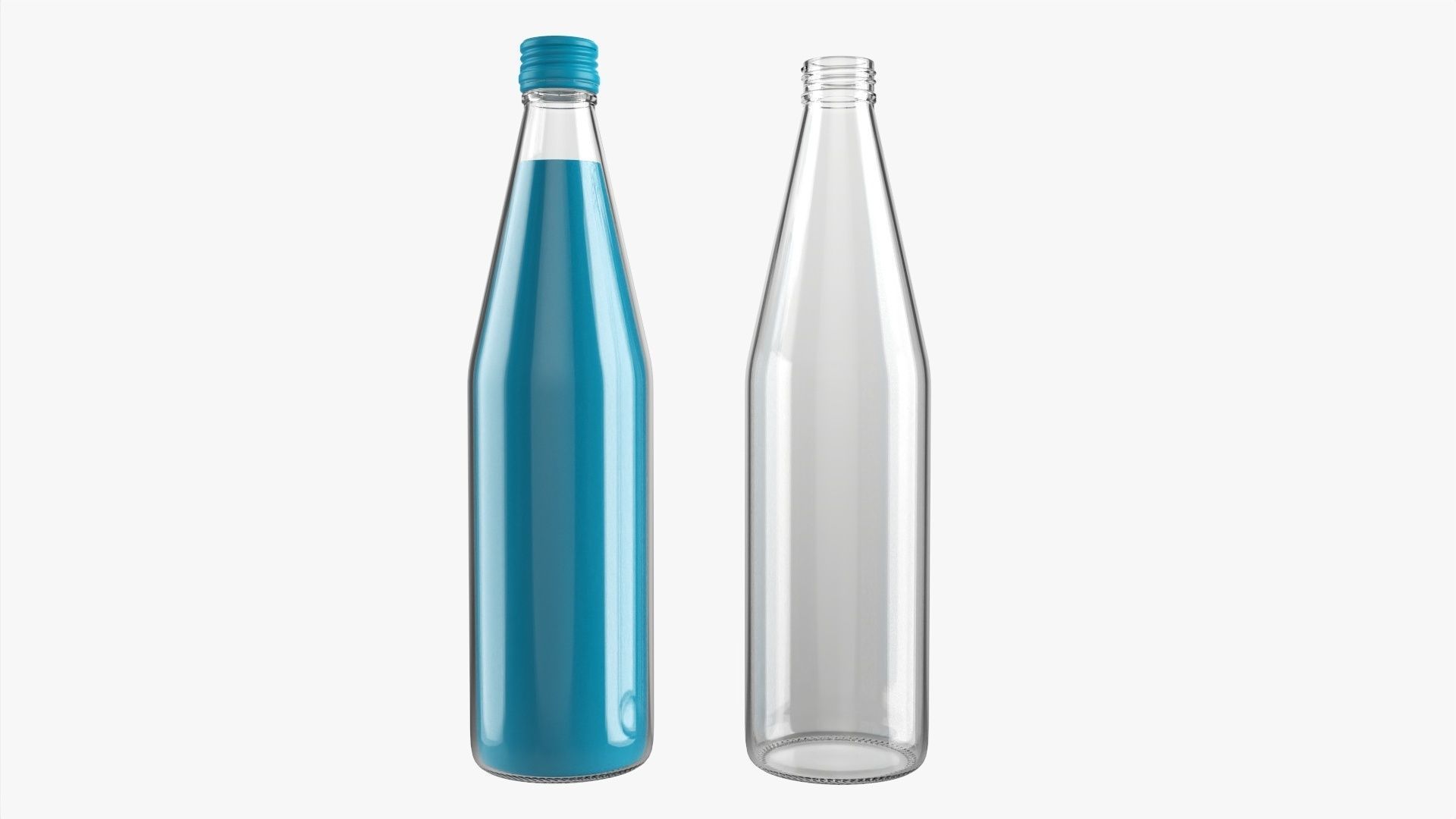 Glass soft drink soda water bottle 09 3D model_1