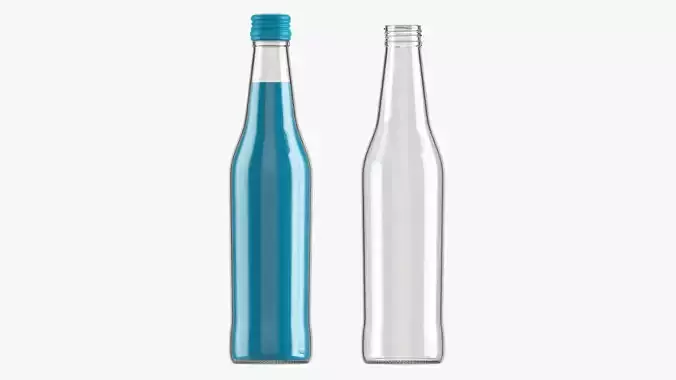 Glass soft drink soda water bottle 10 3D model