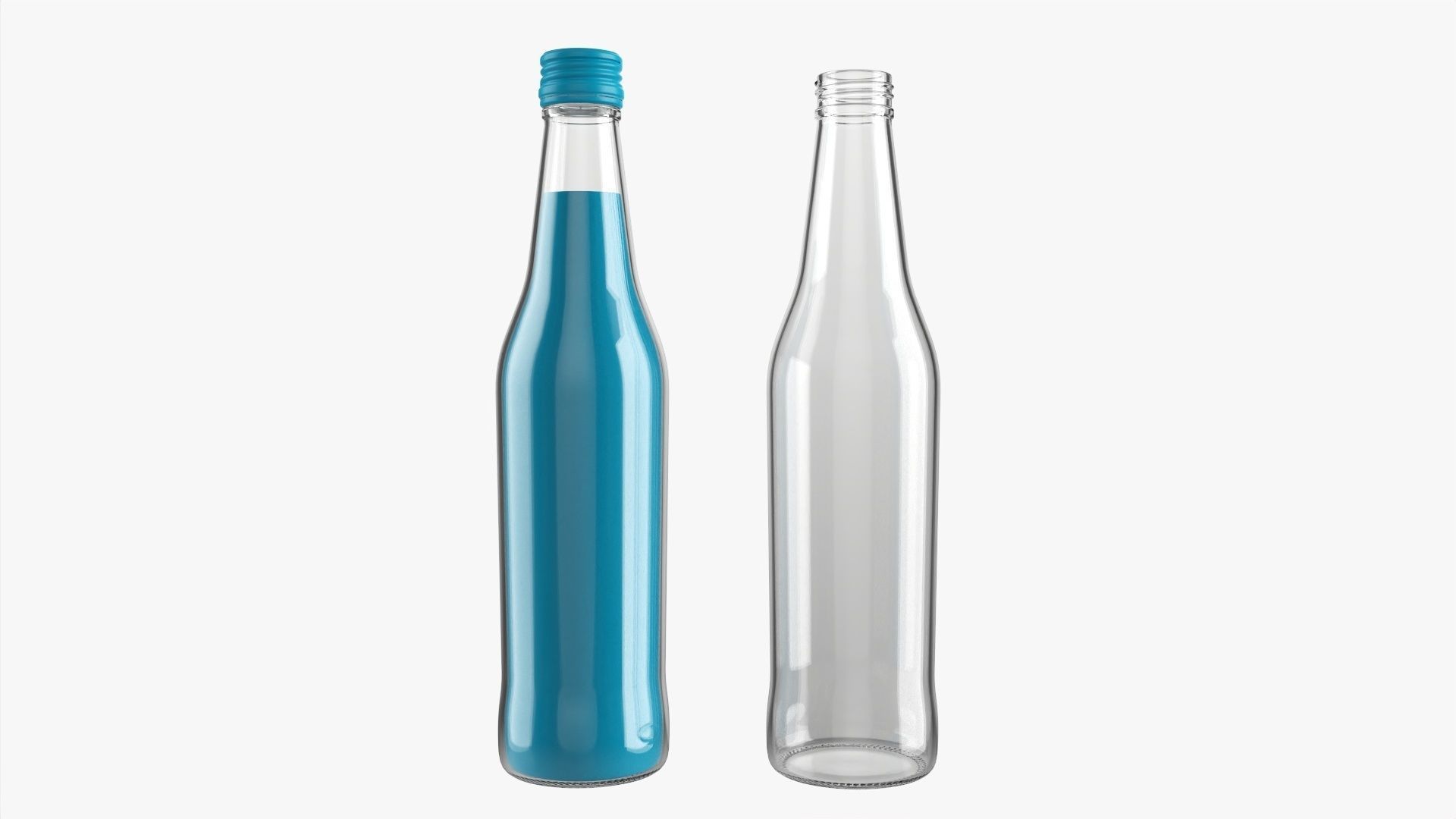 Glass soft drink soda water bottle 10 3D model_1