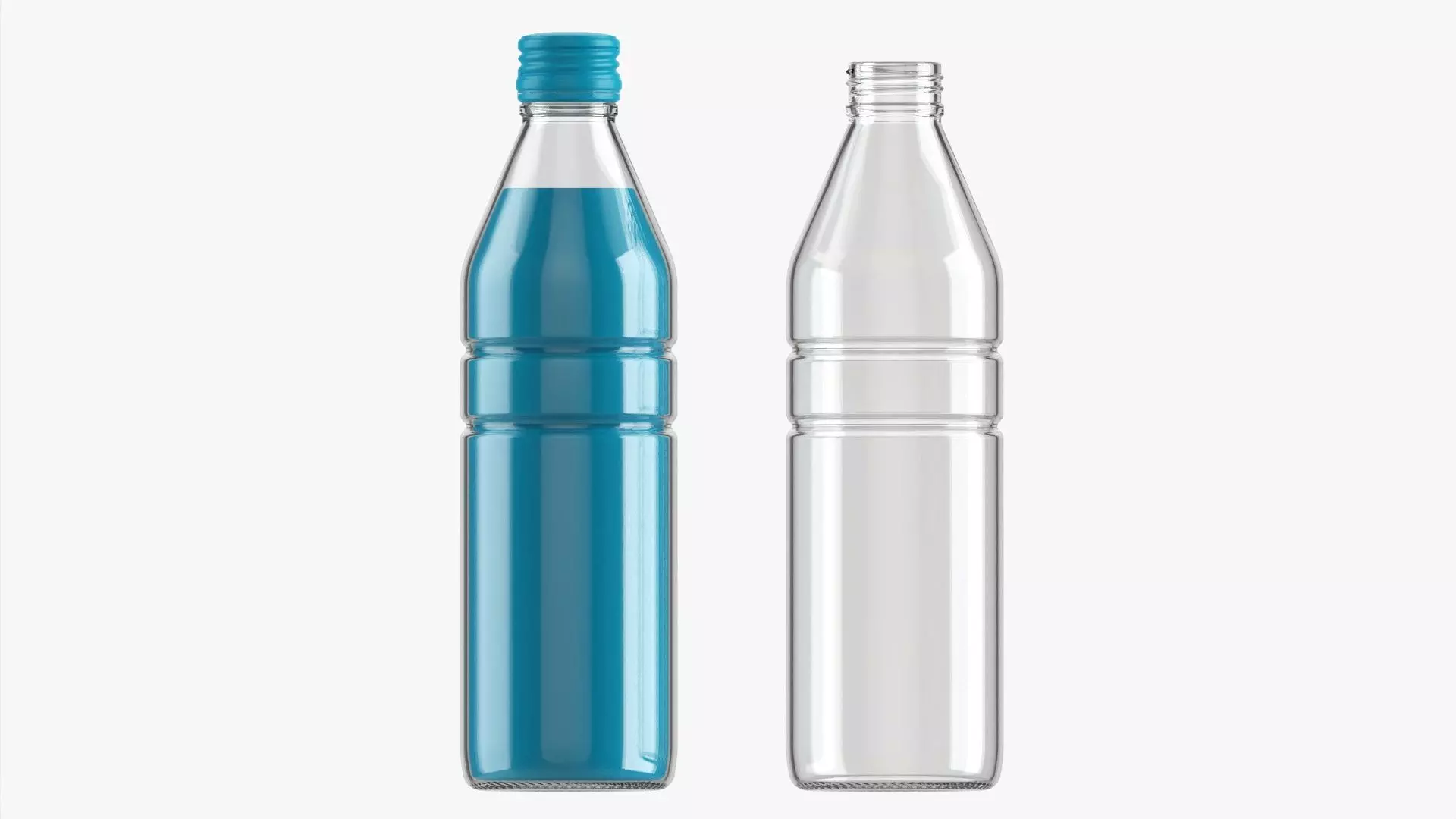 Glass soft drink soda water bottle 12 3D model_0
