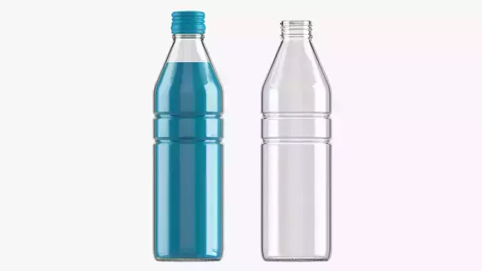 Glass soft drink soda water bottle 12 3D model