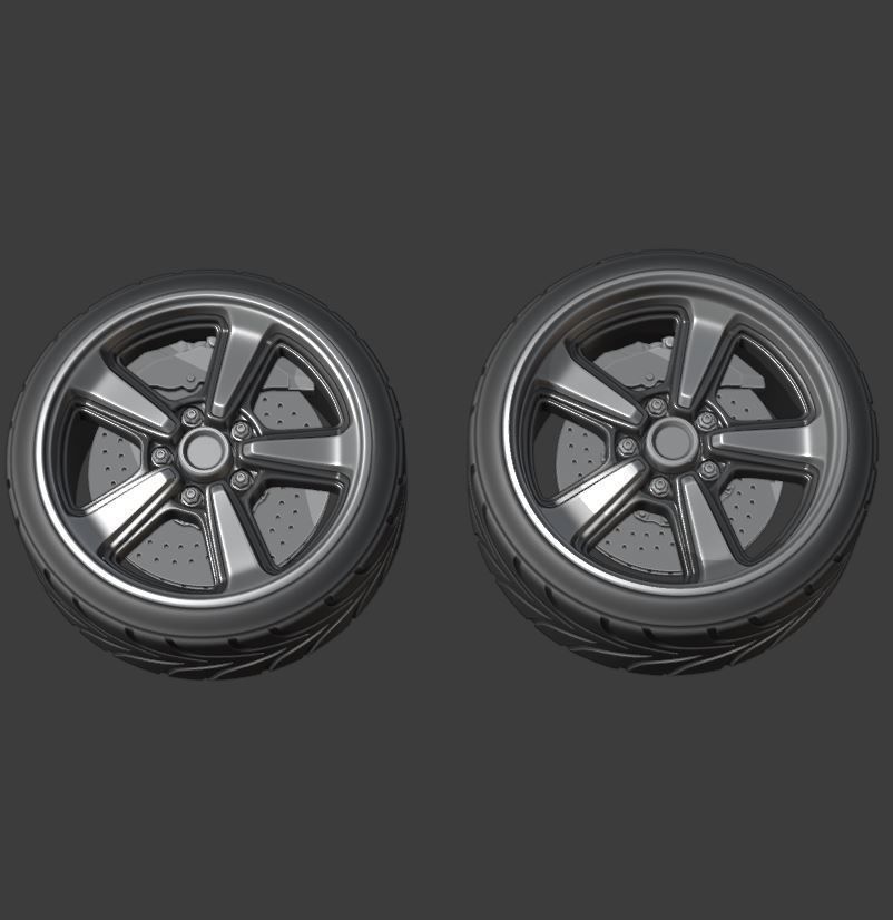 5SPK Muscle Wheel Set front and rear for miniatures 3D model 3D ...