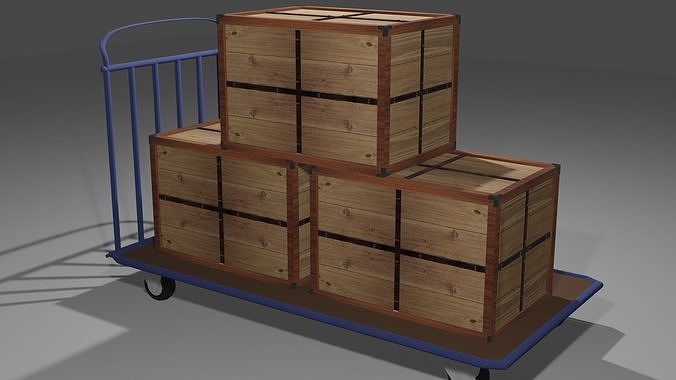 box wooden transporter Free 3D model