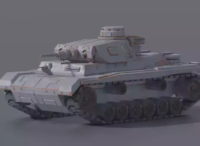 Panzer 3 Low Poly Tank 3D model