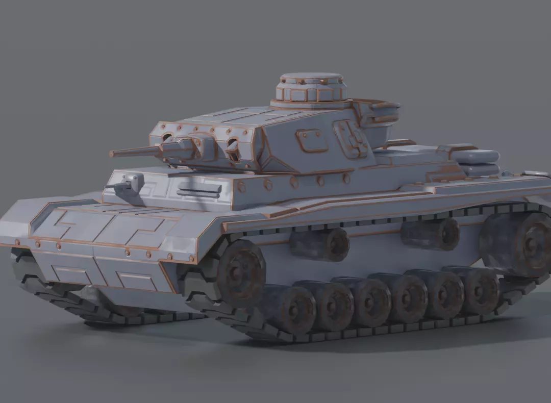 Panzer 3 Low Poly Tank 3D model Free low-poly 3D model