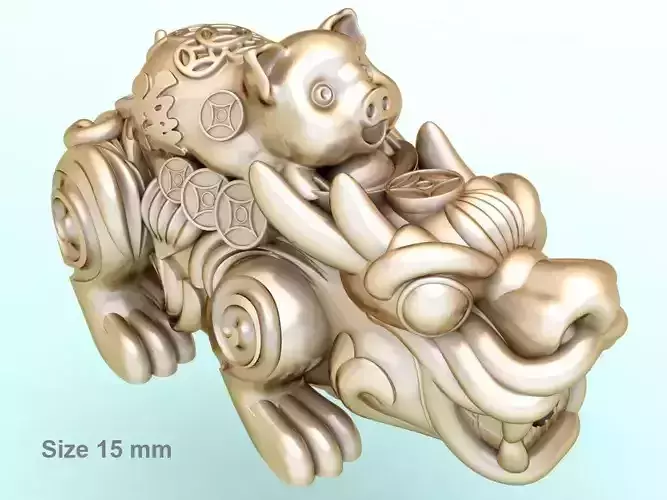 Pixiu pig Bracelet - Unicorn  bracelet - Size 15 mm 