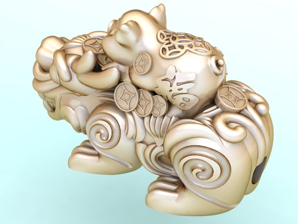 Pixiu pig Bracelet - Unicorn bracelet - Size 20 mm 3D print model_2