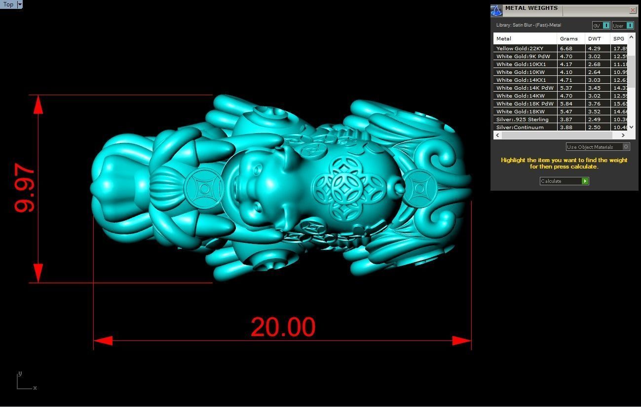 Pixiu pig Bracelet - Unicorn bracelet - Size 20 mm 3D print model_6