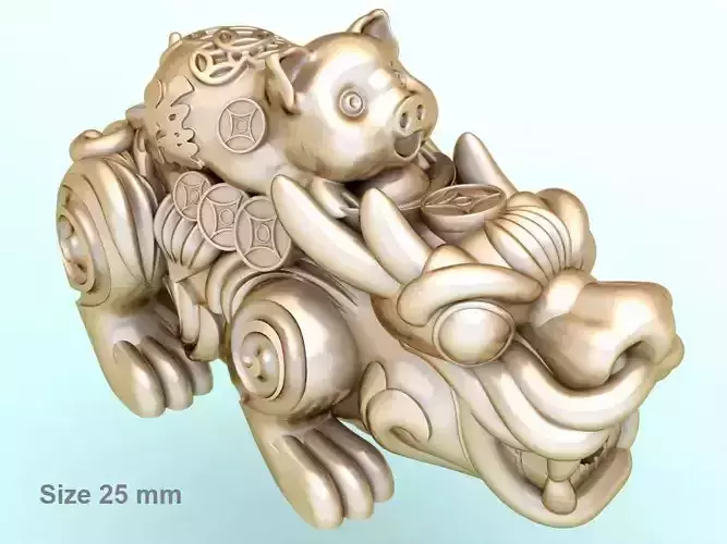 Pixiu pig Bracelet - Unicorn  bracelet - Size 25 mm 