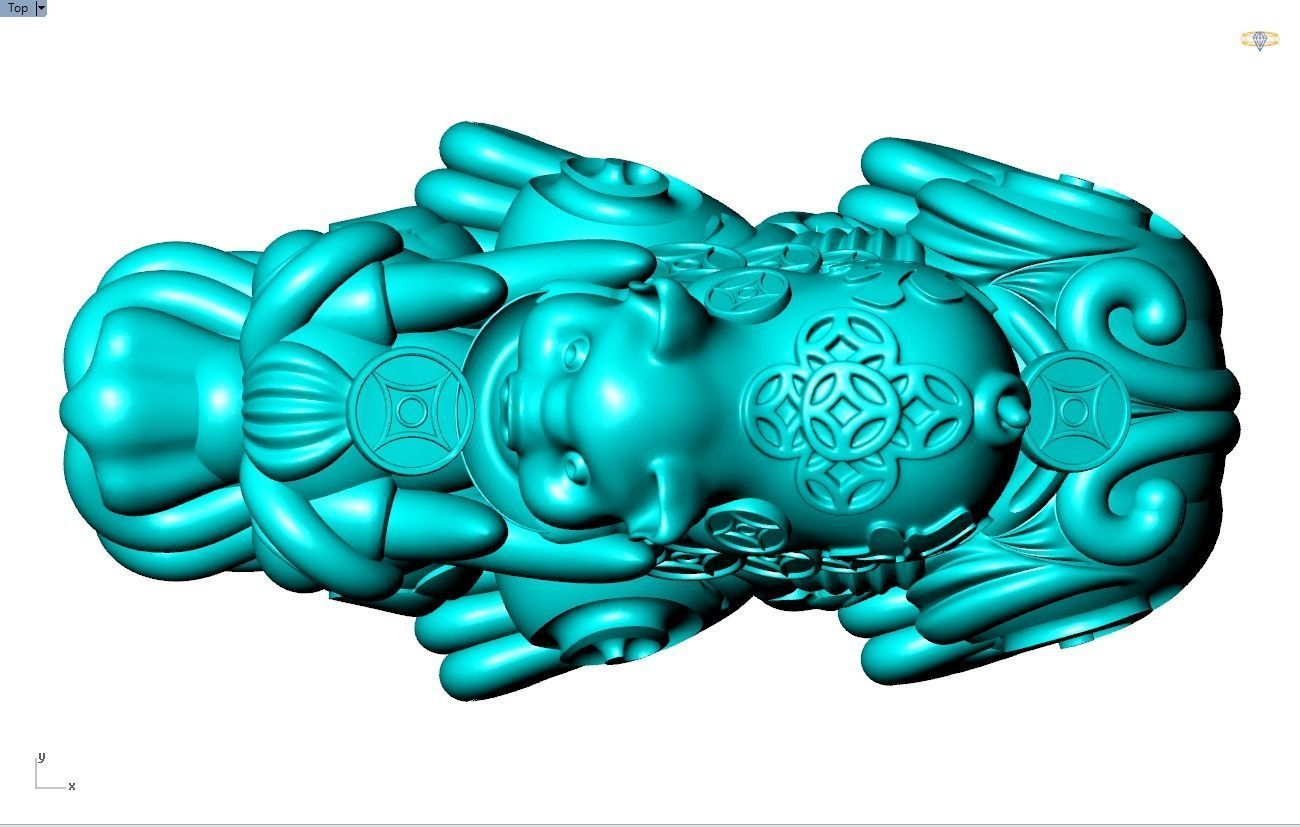 Pixiu pig Bracelet - Unicorn  bracelet - Size 25 mm  3D print model_12