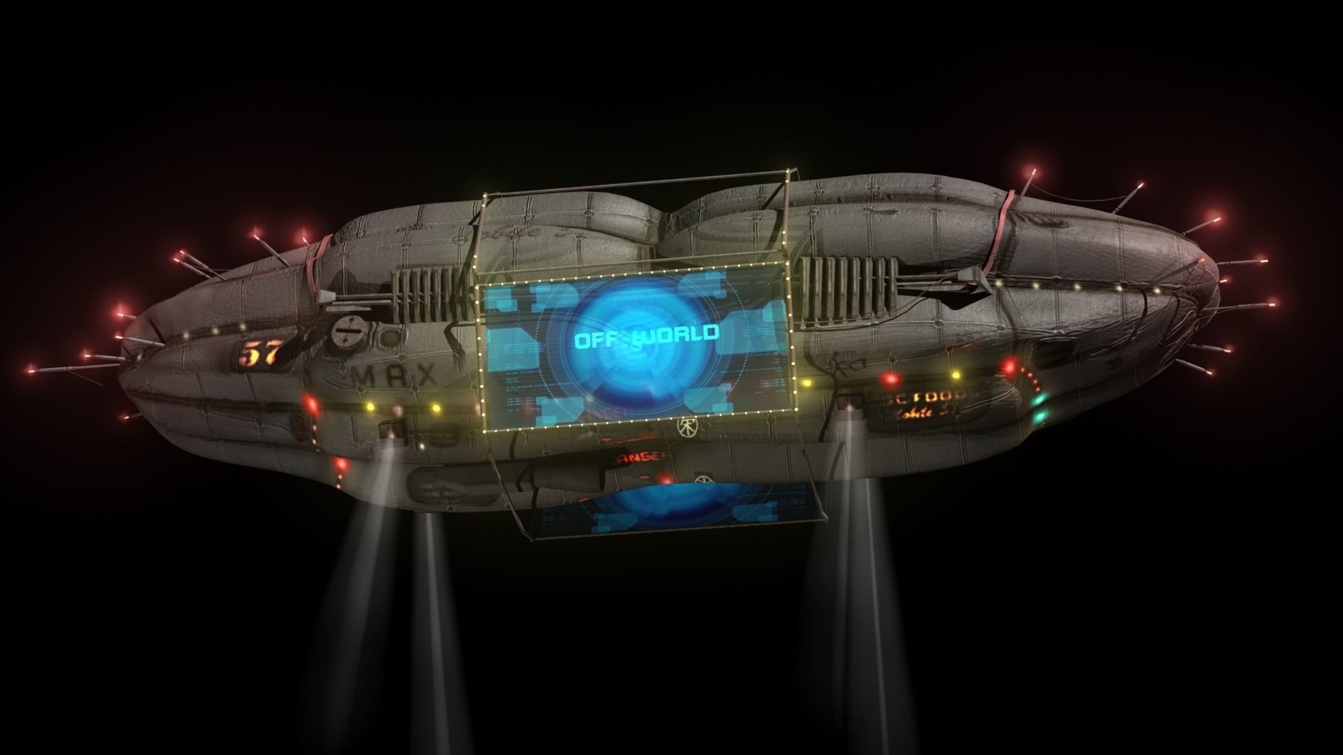 Add Blimp Low-poly 3D model_3