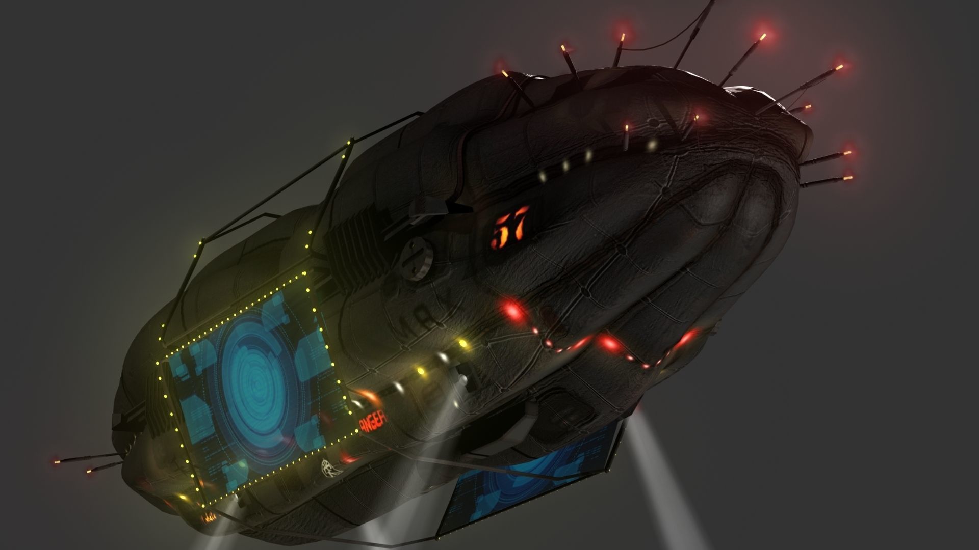 Add Blimp Low-poly 3D model_9