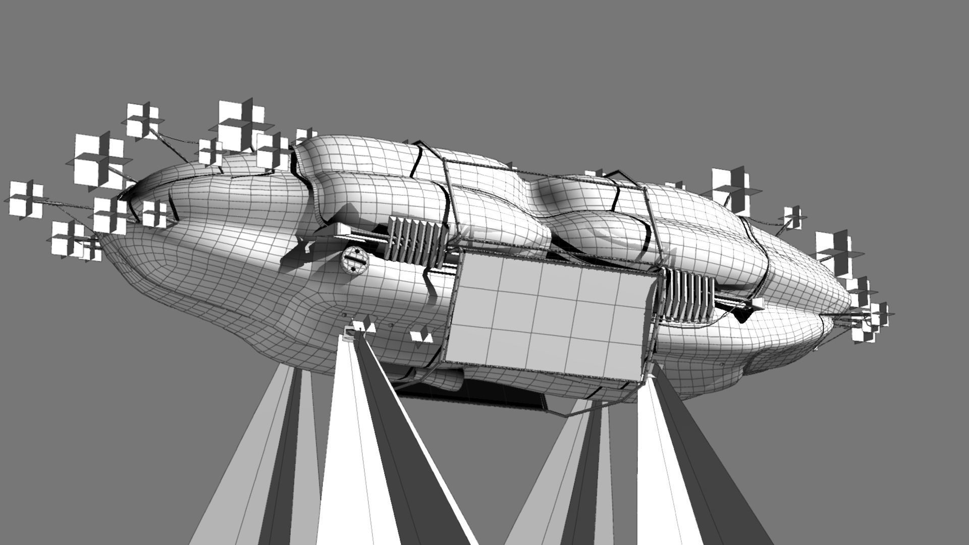 Add Blimp Low-poly 3D model_16