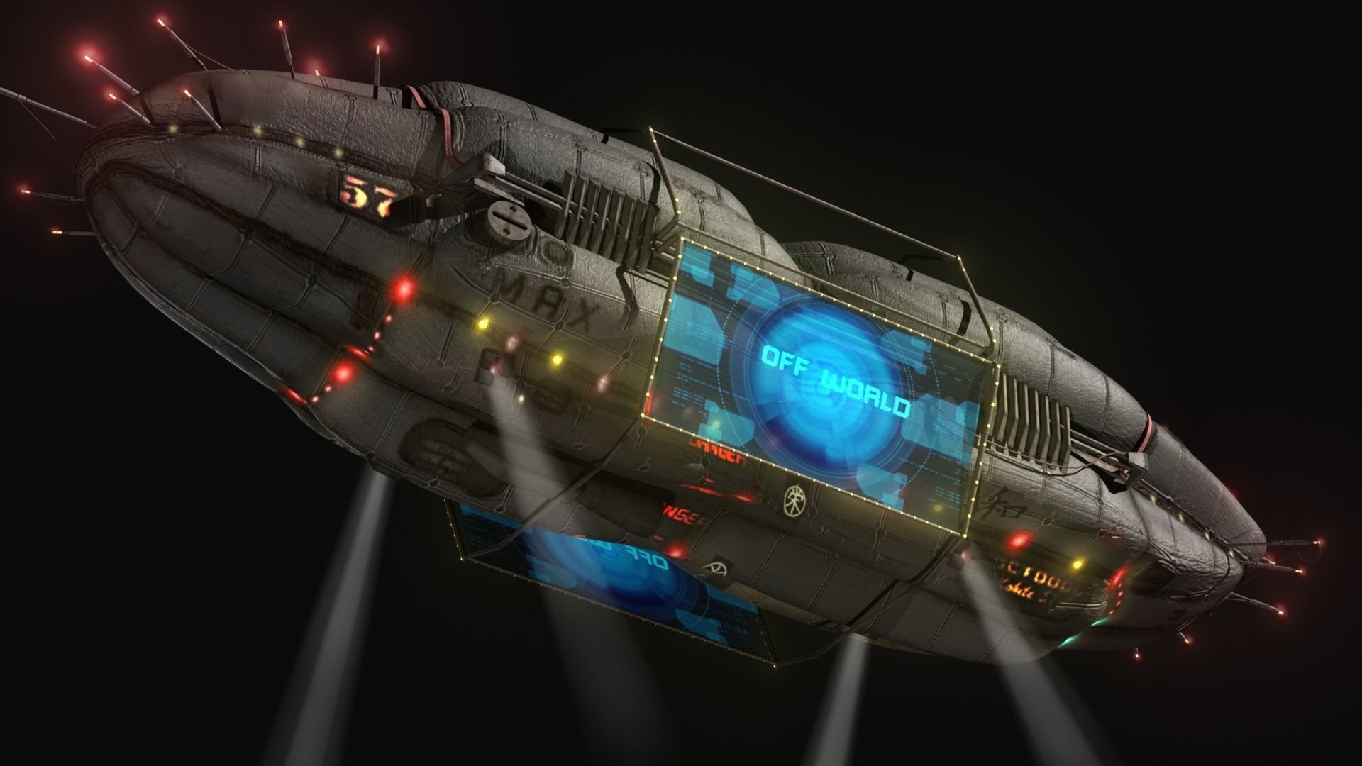 Add Blimp Low-poly 3D model_8