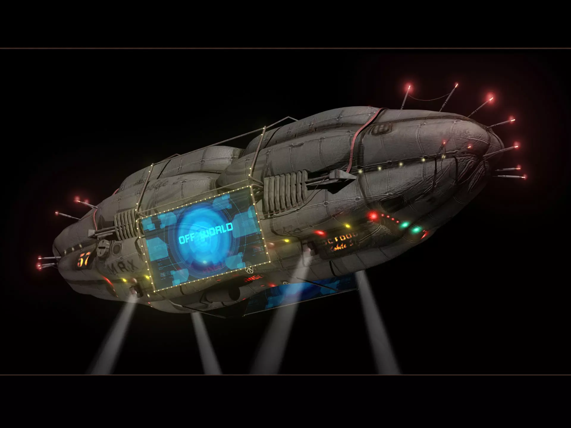 Add Blimp Low-poly 3D model_0