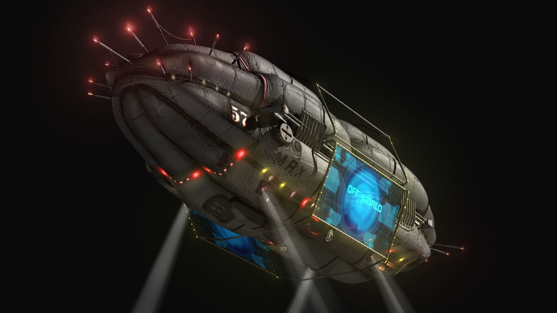 Add Blimp Low-poly 3D model_2