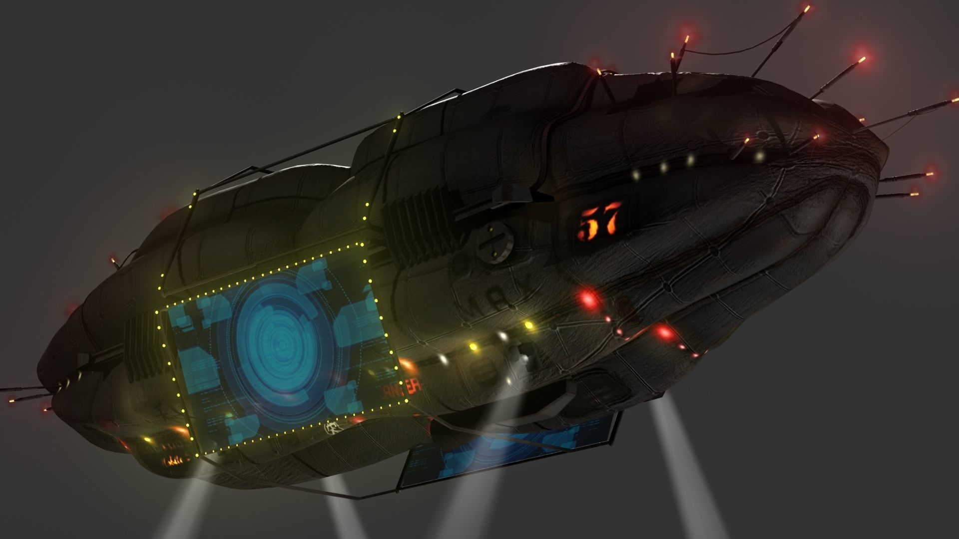 Add Blimp Low-poly 3D model_11