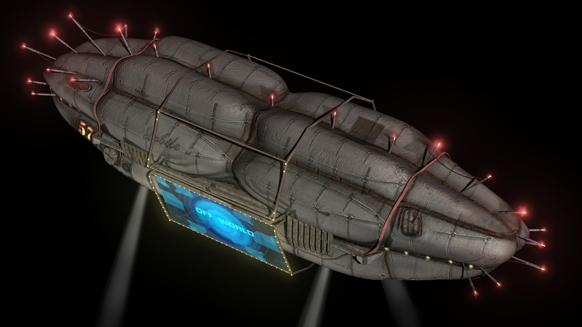 Add Blimp Low-poly 3D model_5