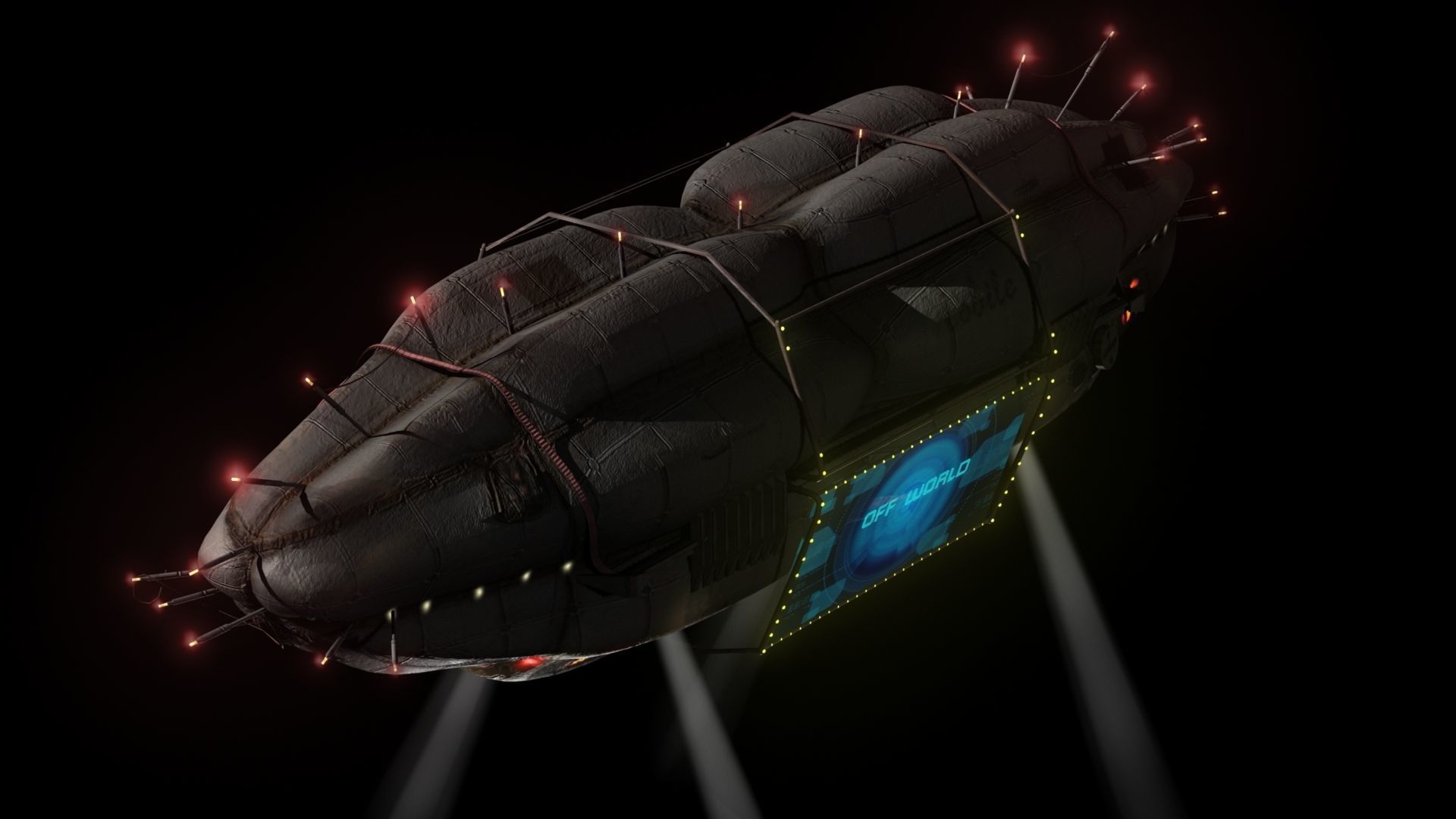 Add Blimp Low-poly 3D model_6