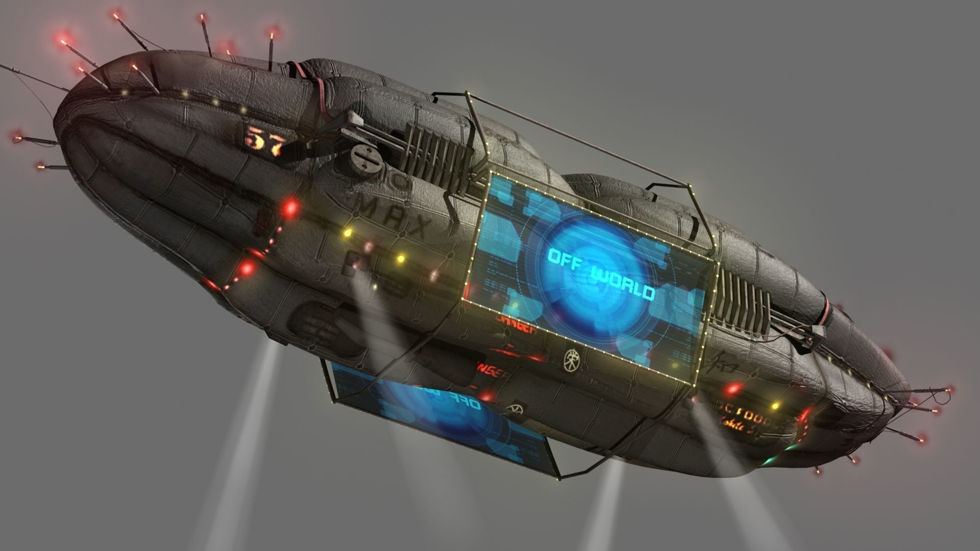 Add Blimp Low-poly 3D model_15