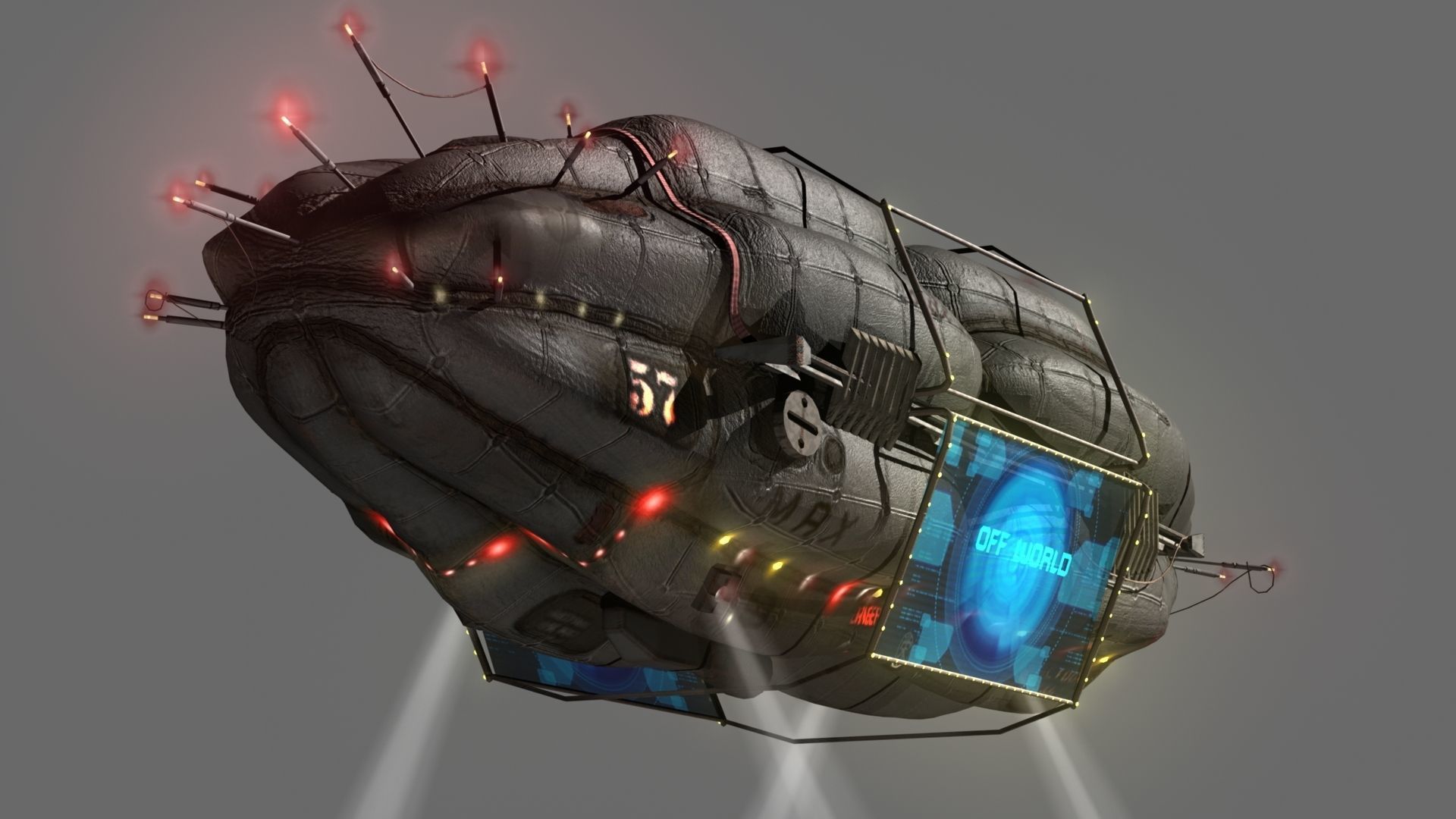 Add Blimp Low-poly 3D model_14