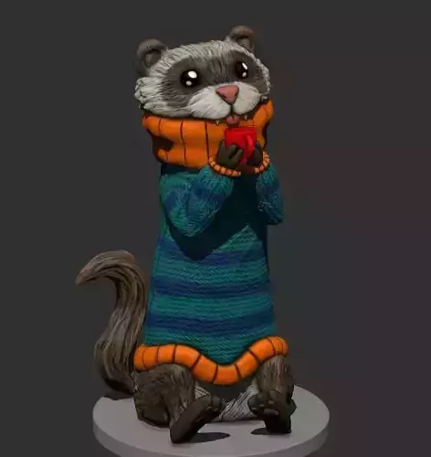 cute ferret  3D print model