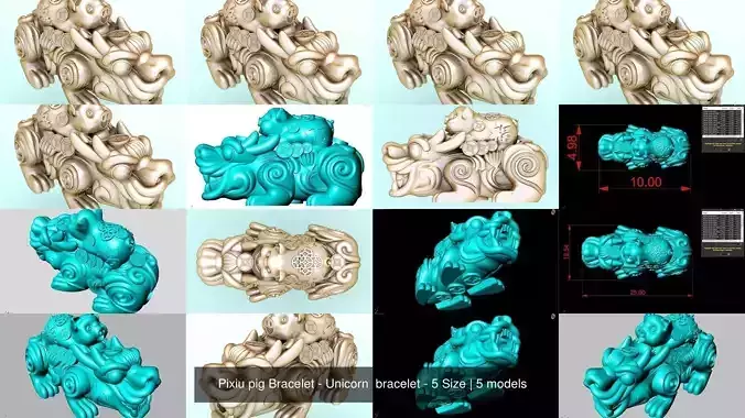 Pixiu pig Bracelet - Unicorn  bracelet - 5 Size