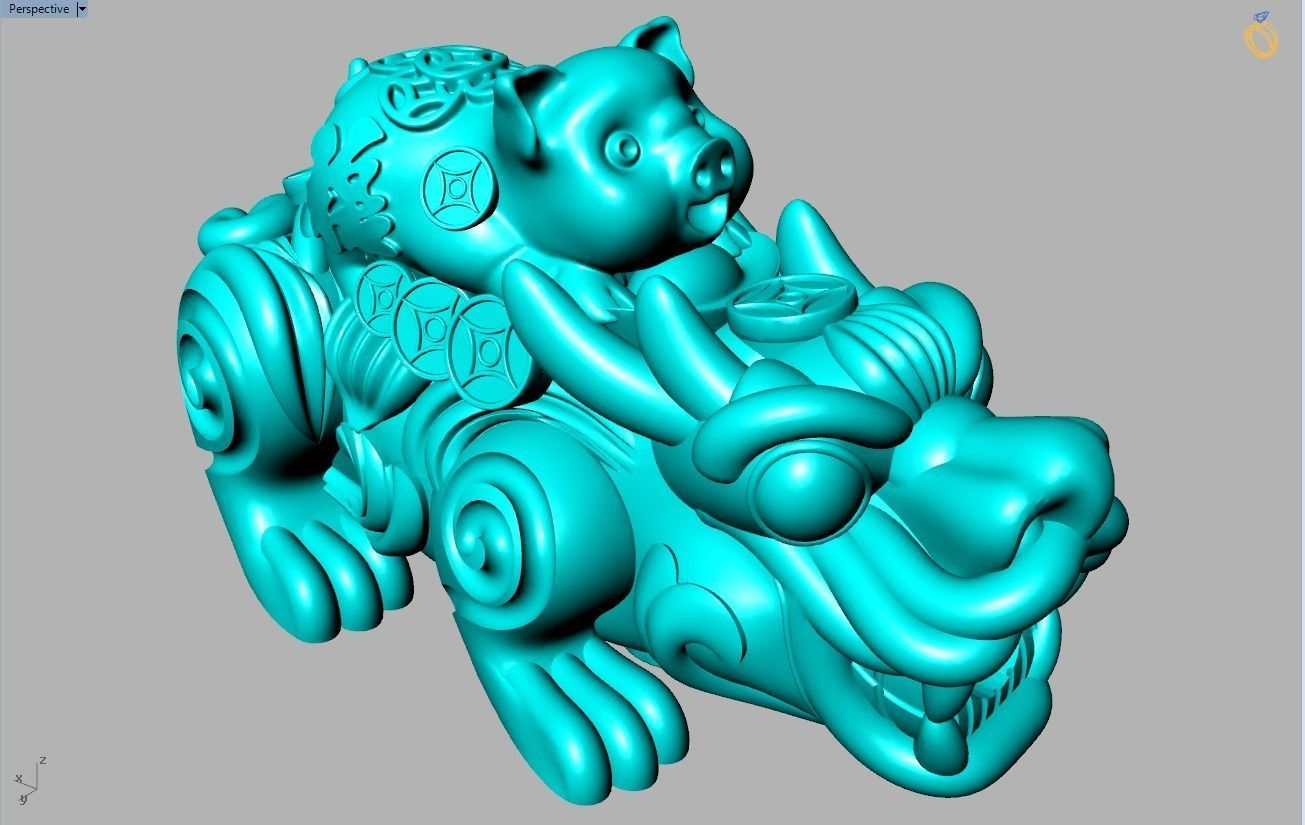 Pixiu pig Bracelet - Unicorn  bracelet - 5 Size 3D Model Collection_9