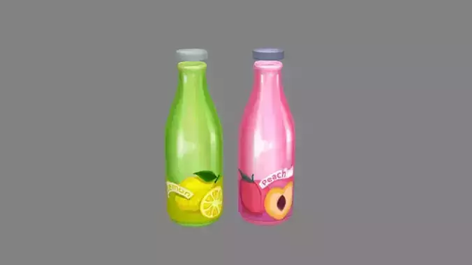 Cartoon bottled juice drink