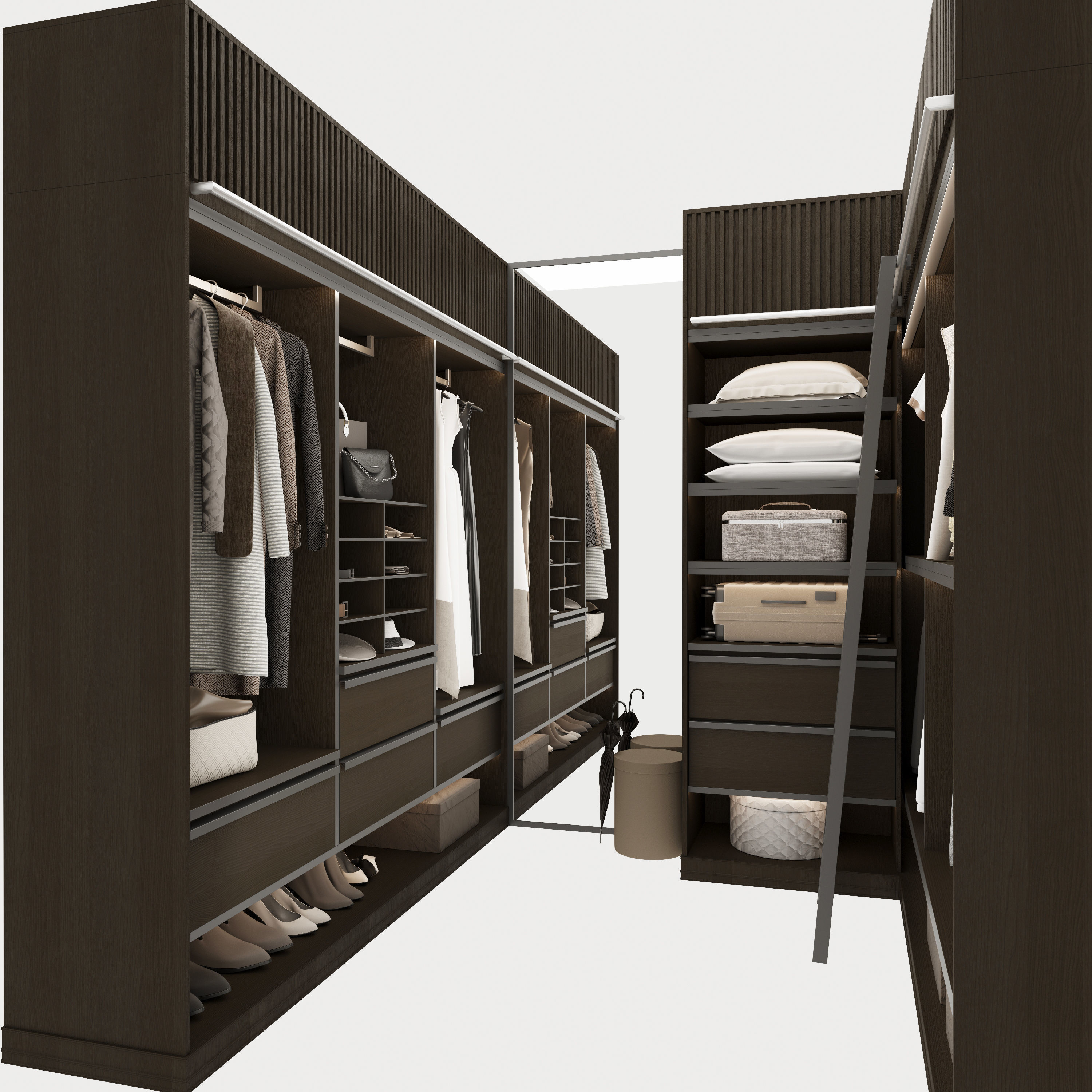 Wardrobe walk in closet design 3D model_5