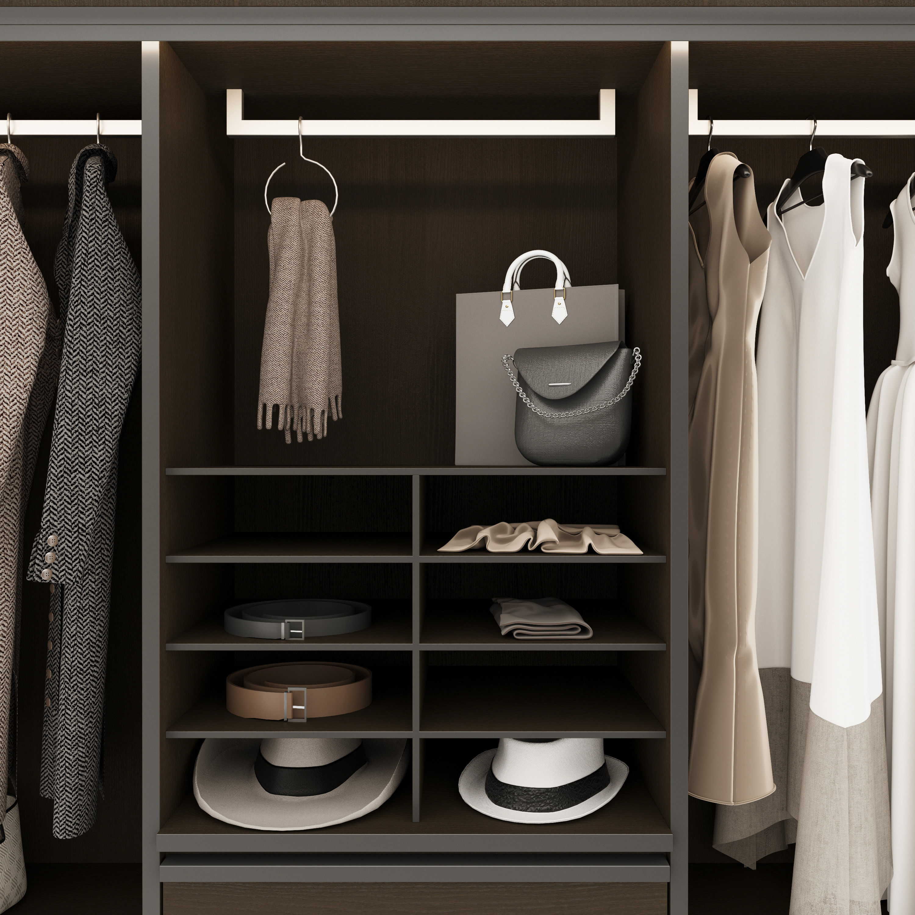 Wardrobe walk in closet design 3D model_6