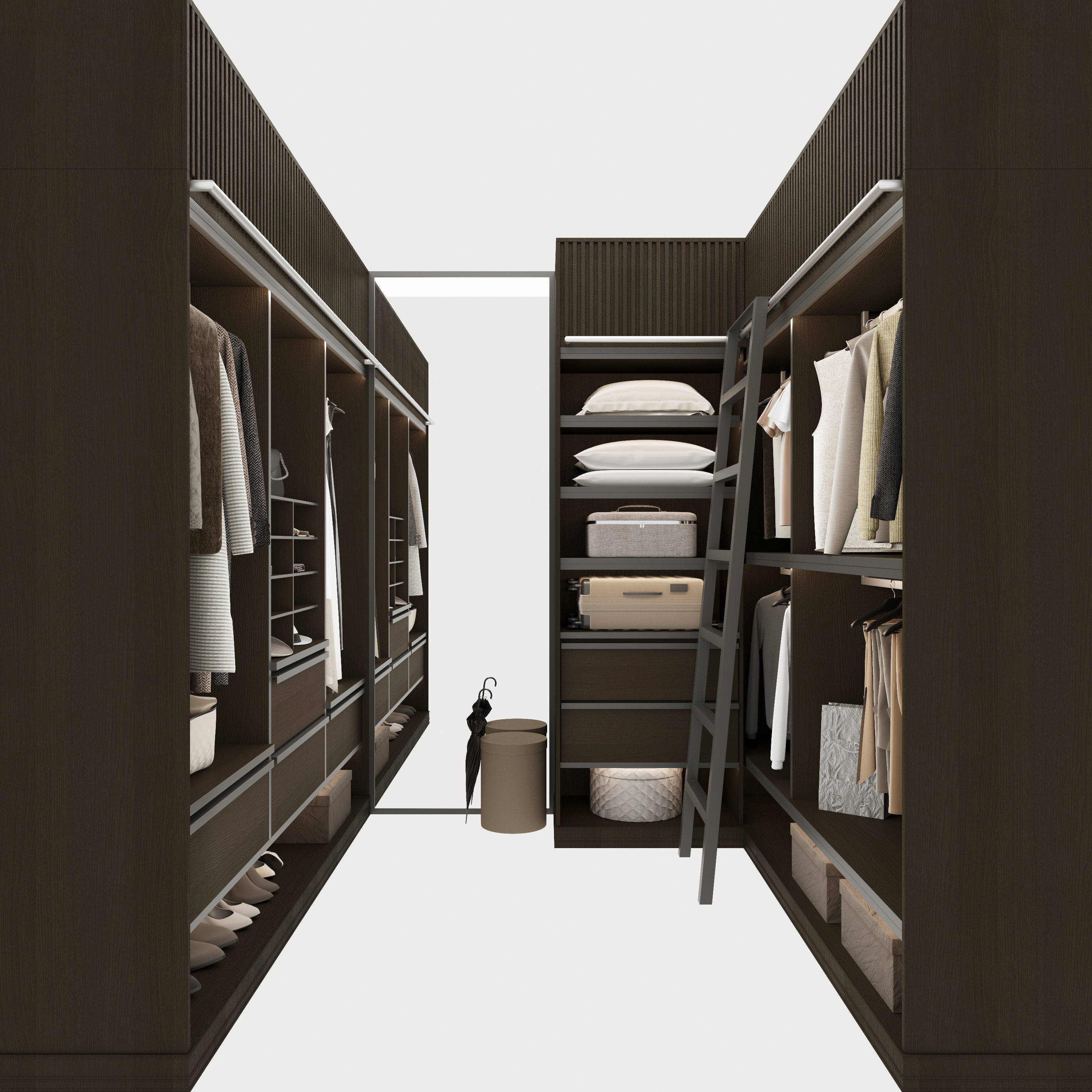 Wardrobe walk in closet design 3D model_2