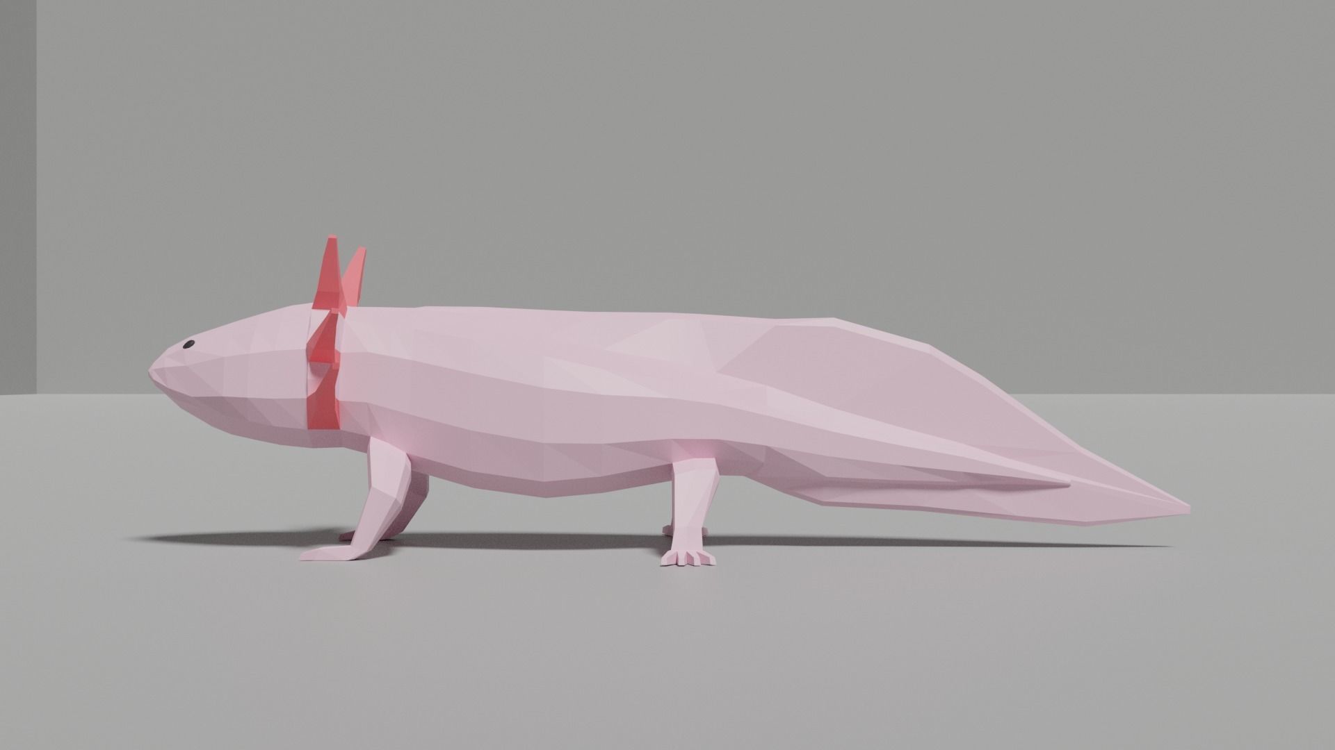 Low-poly Axolotl Low-poly 3D model_2