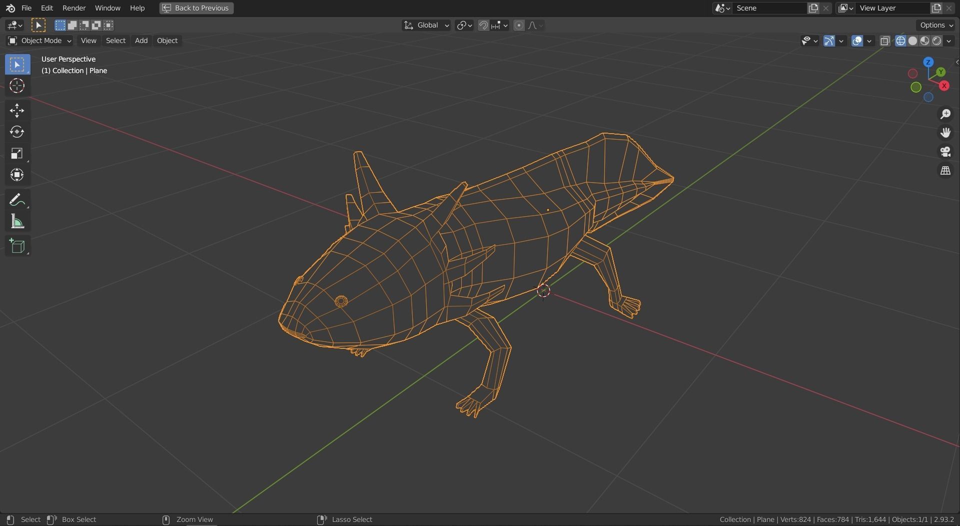 Low-poly Axolotl Low-poly 3D model_6