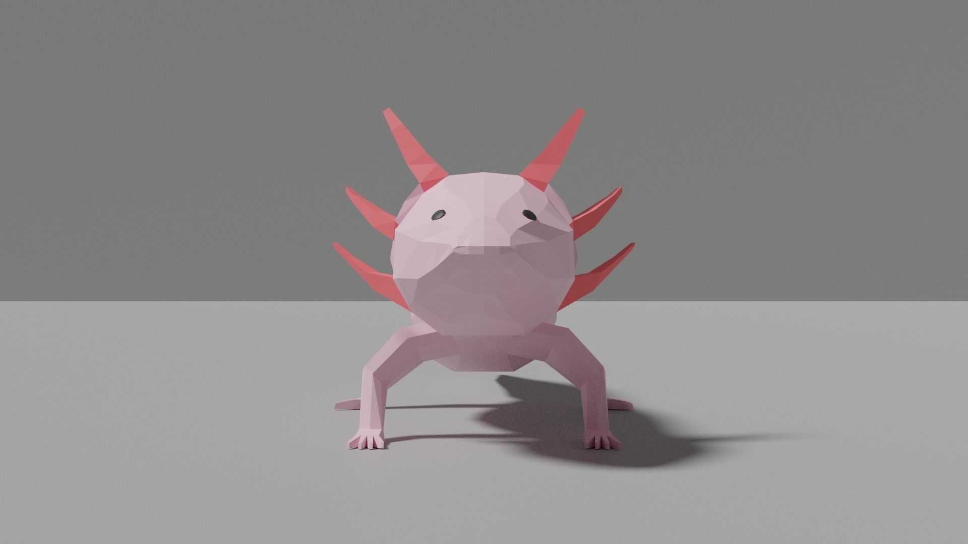 Low-poly Axolotl Low-poly 3D model_4