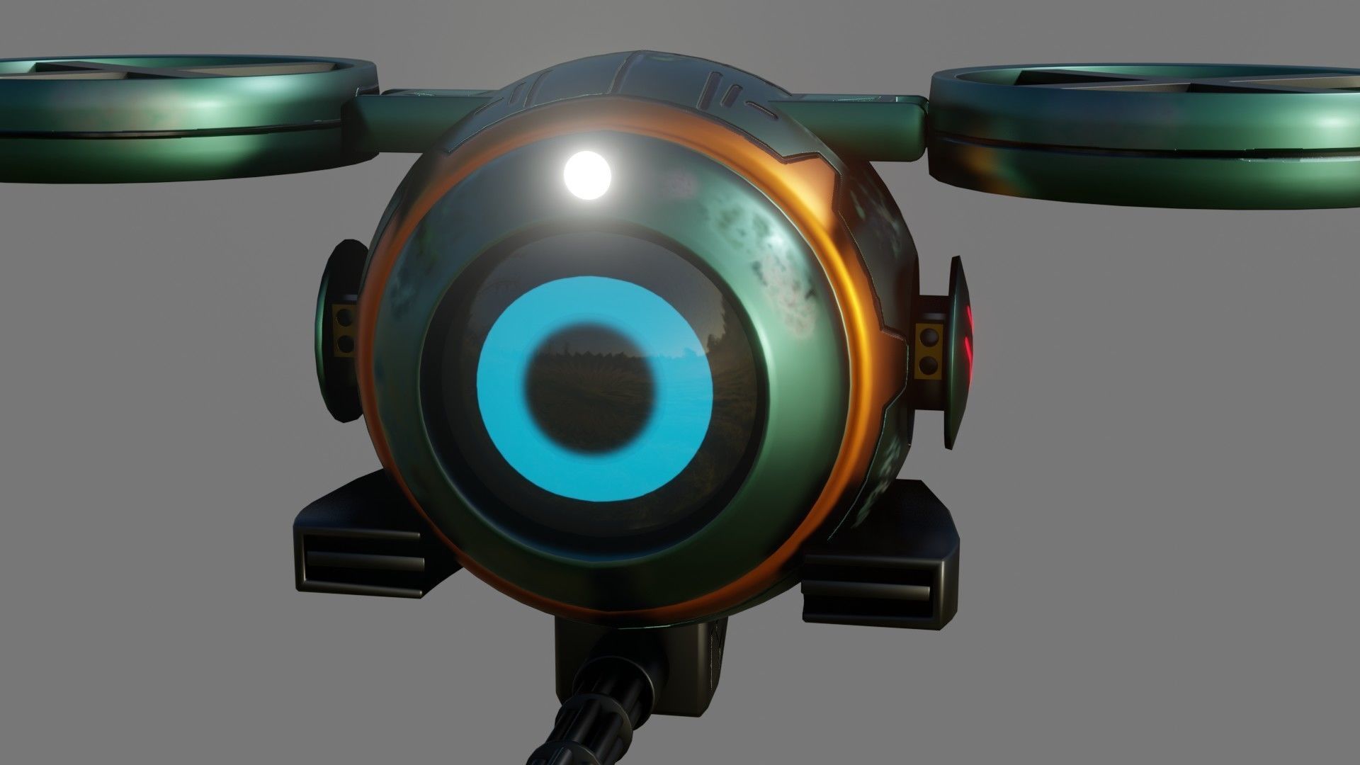 Sci-Fi Drone - Low Poly - Game Ready - PBR Low-poly 3D model_21