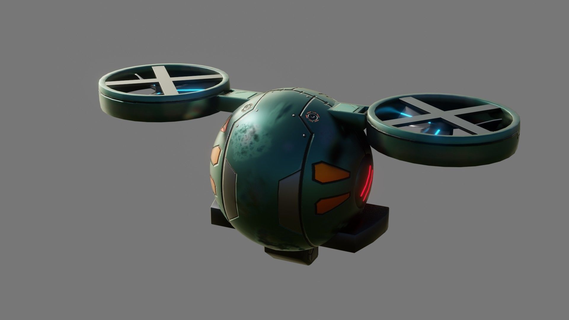 Sci-Fi Drone - Low Poly - Game Ready - PBR Low-poly 3D model_7