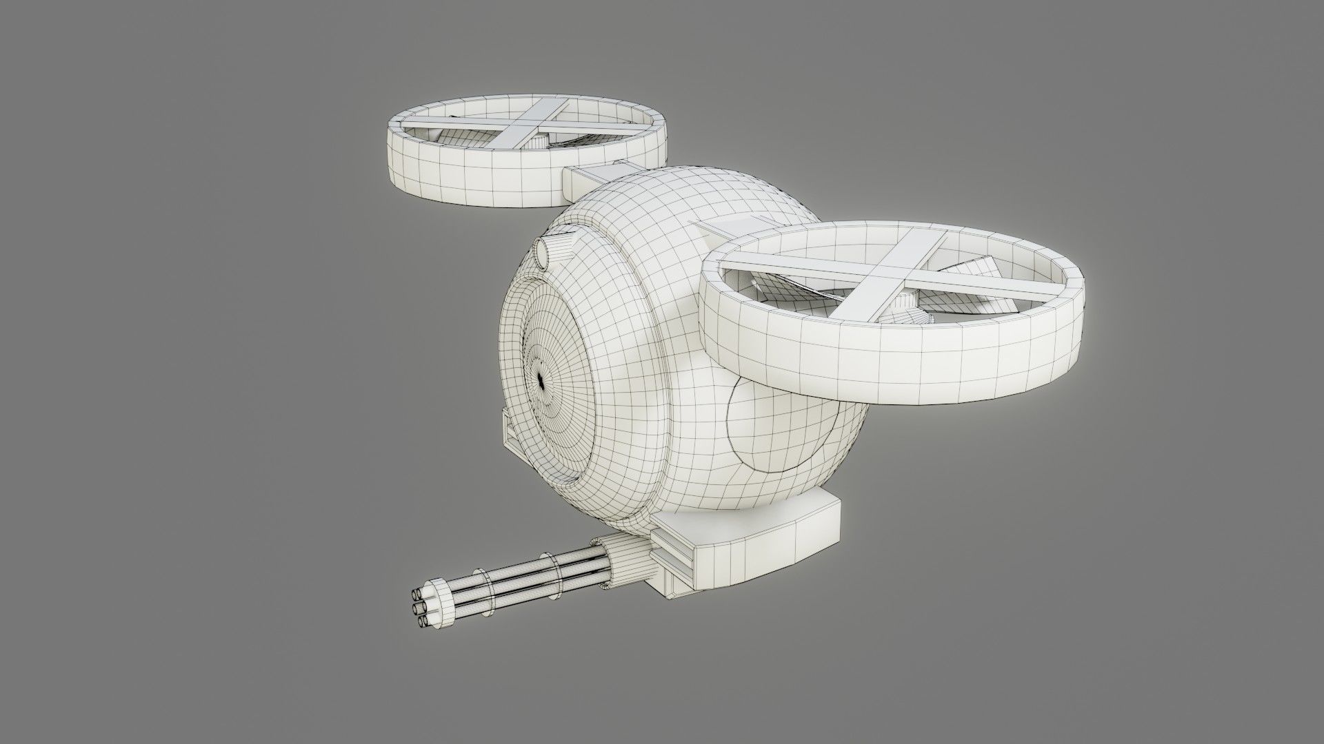 Sci-Fi Drone - Low Poly - Game Ready - PBR Low-poly 3D model_4