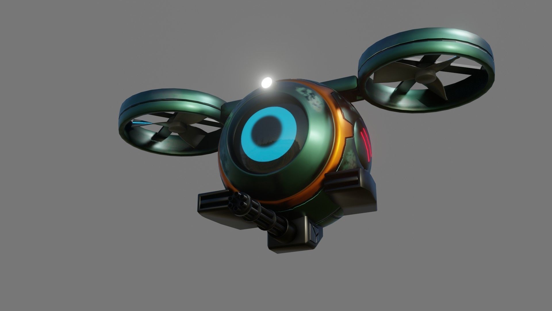 Sci-Fi Drone - Low Poly - Game Ready - PBR Low-poly 3D model_11