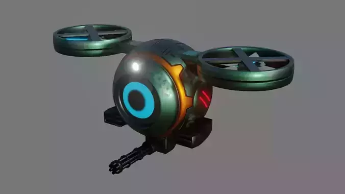 Sci-Fi Drone - Low Poly - Game Ready - PBR