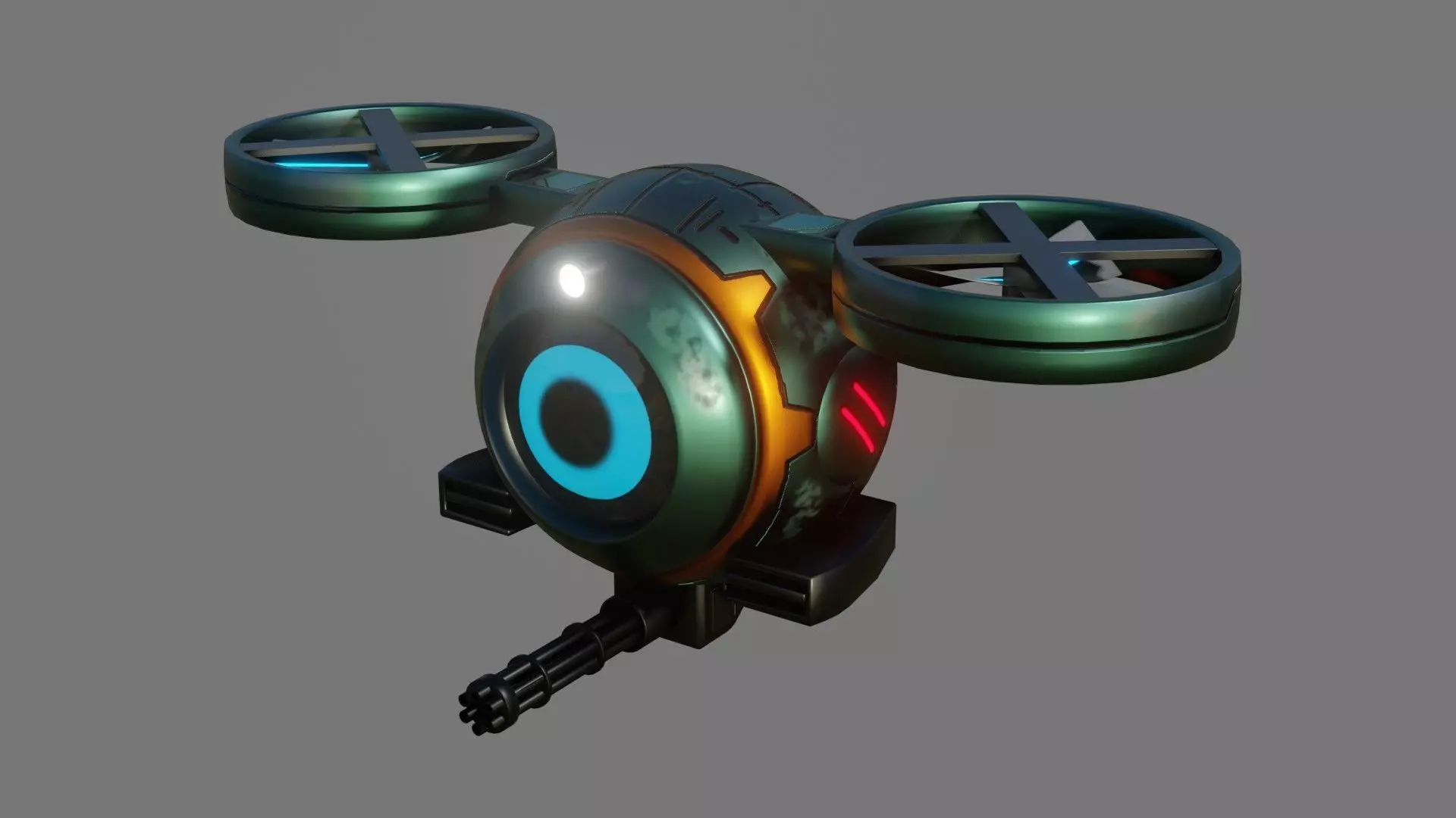 Sci-Fi Drone - Low Poly - Game Ready - PBR Low-poly 3D model_0